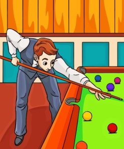 Man Playing Snooker Diamond Painting