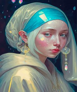 Modern Girl With A Pearl Earring Diamond Painting