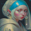 Modern Girl With A Pearl Earring Diamond Painting