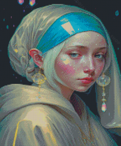 Modern Girl With A Pearl Earring Diamond Painting