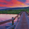 Nature Landscape Bridge Sunset Diamond Painting