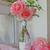 Pink Roses In The Bottle Diamond Painting