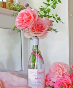 Pink Roses In The Bottle Diamond Painting