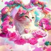 Pink Cat Diamond Painting