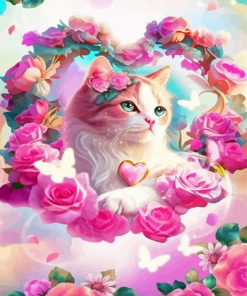 Pink Cat Diamond Painting