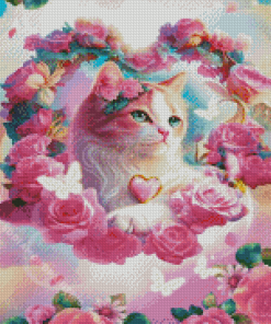 Pink Cat Diamond Painting