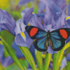 Purple Irises With Butterfly Diamond Painting