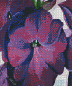 Purple Flowers Georgia Okeefe Diamond Painting