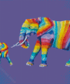 Rainbow Elephant Diamond Painting