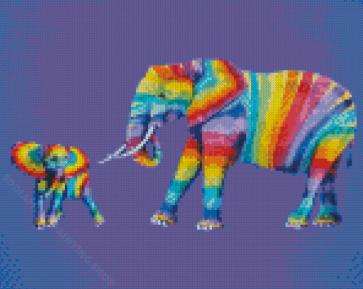 Rainbow Elephant Diamond Painting