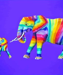 Rainbow Elephant Diamond Painting