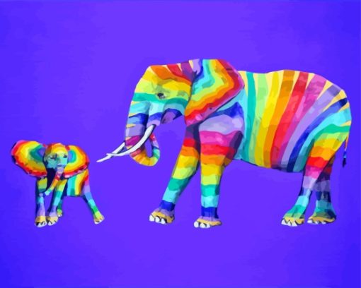 Rainbow Elephant Diamond Painting