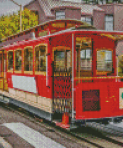 Red San Francisco Cable Cars Diamond Painting