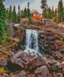 Rocky Mountains Waterfall Diamond Painting