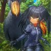 Shoebill With Anime Girl Art Diamond Painting