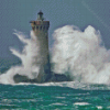 Storm On The Four Lighthouse Diamond Painting