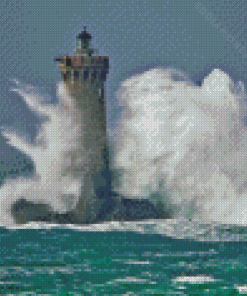 Storm On The Four Lighthouse Diamond Painting