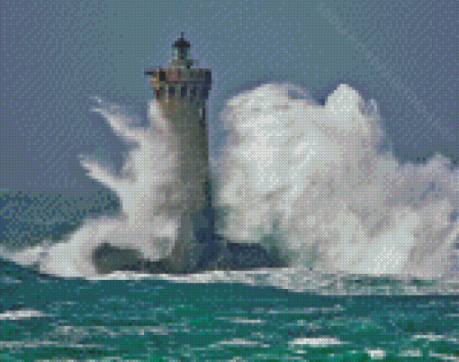 Storm On The Four Lighthouse Diamond Painting