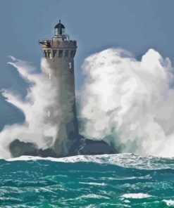 Storm On The Four Lighthouse Diamond Painting