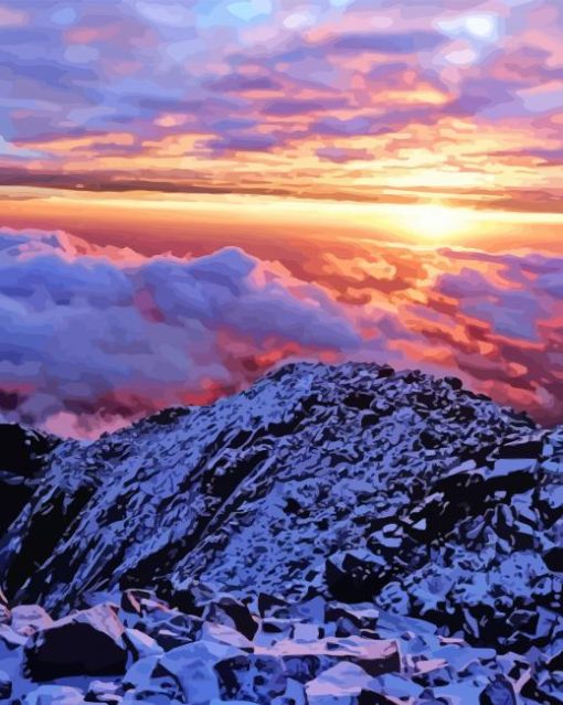 Sunrise From Pikes Peak Mountains Diamond Painting