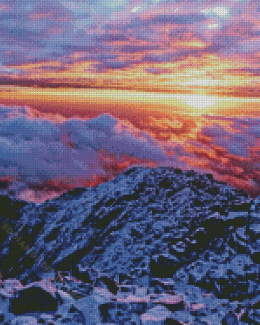 Sunrise From Pikes Peak Mountains Diamond Painting