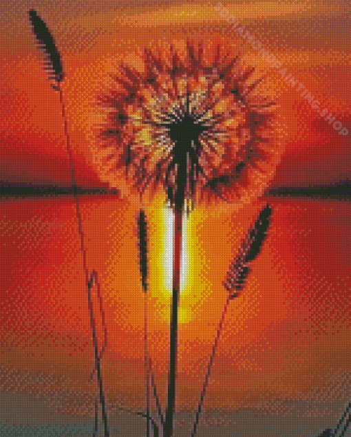 Sunset Dandelion Diamond Painting