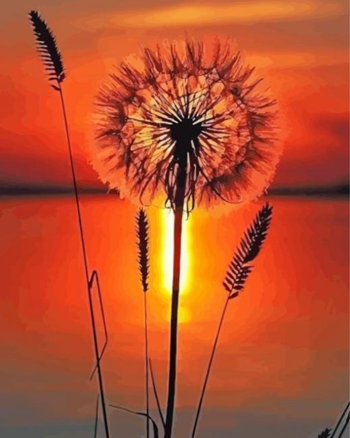 Sunset Dandelion Diamond Painting