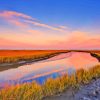 Sunset Marsh Landscape Diamond Painting