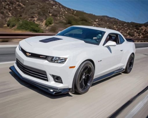 White Z28 Camaro Diamond Painting