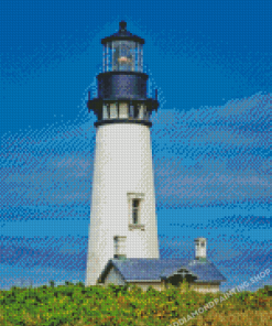 White Lighthouse Yaquina Head Diamond Painting