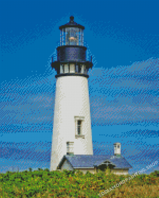 White Lighthouse Yaquina Head Diamond Painting