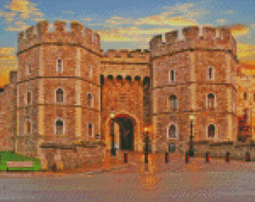 Windsor Castle Sunset Diamond Painting