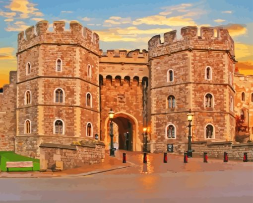 Windsor Castle Sunset Diamond Painting