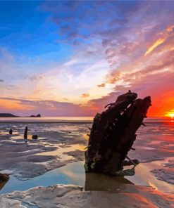 Wreck Of Helvetia Worms Head Diamond Painting