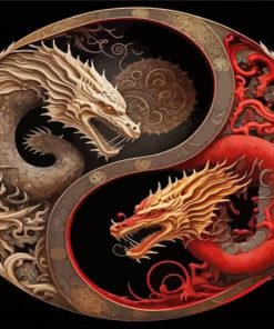 Yin Yang Dragons Diamond Painting