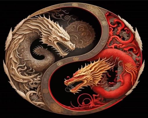 Yin Yang Dragons Diamond Painting