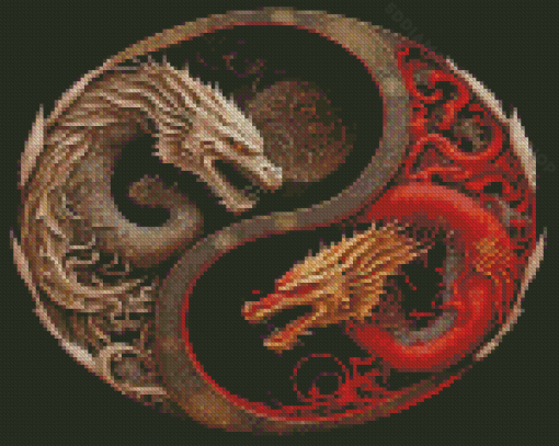 Yin Yang Dragons Diamond Painting