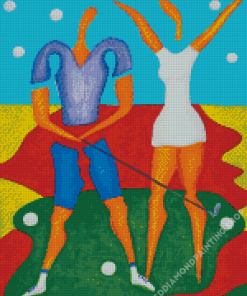 Abstract Golfers Art Diamond Painting