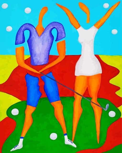 Abstract Golfers Art Diamond Painting