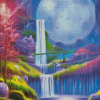 Aesthetic Magical Moonlight Waterfall Diamond Painting