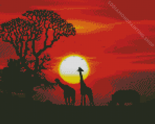 Aesthetic Sunset Safari Diamond Painting