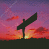 Angel Of The North Sculpture At Sunset Diamond Painting