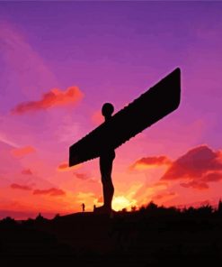 Angel Of The North Sculpture At Sunset Diamond Painting