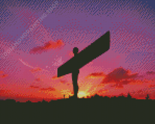 Angel Of The North Sculpture At Sunset Diamond Painting