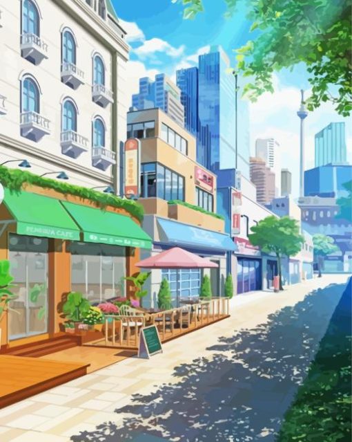 Anime Street City Diamond Painting