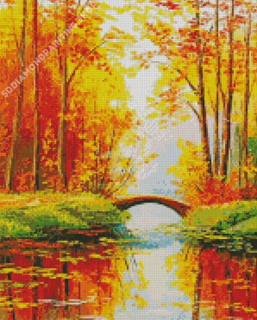 Autumn Bridge Diamond Painting