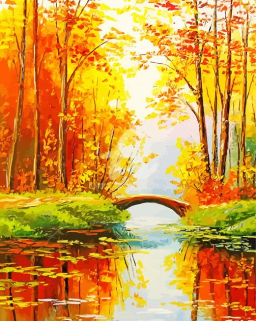 Autumn Bridge Diamond Painting