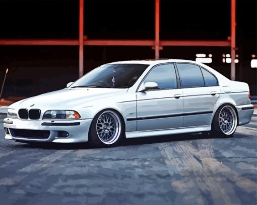 Bmw E39 White Car Diamond Painting