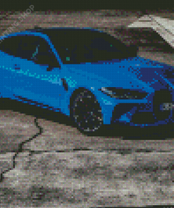 Bmw M4 Blue Car Diamond Painting