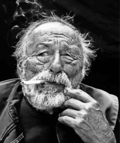 Black And White Jim Harrison Diamond Painting